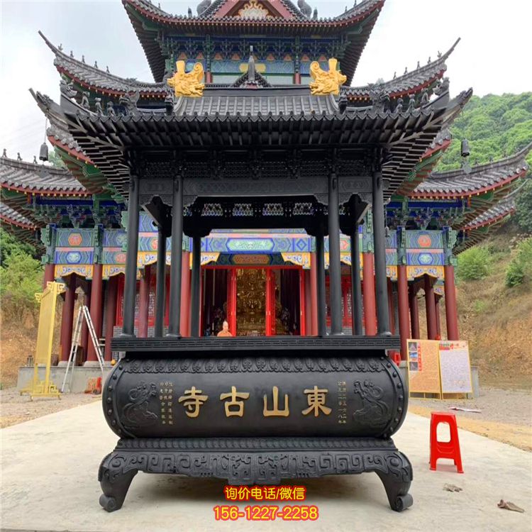 仿古寺院門前青銅寶蓋燒香祈福香爐 仿古寺院門前青銅寶蓋燒香祈福香爐