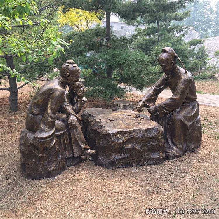 玻璃鋼古代人物下象棋雕塑,傳統下象棋雕塑廠家 玻璃鋼古代人物下象棋雕塑,傳統下象棋雕塑廠家